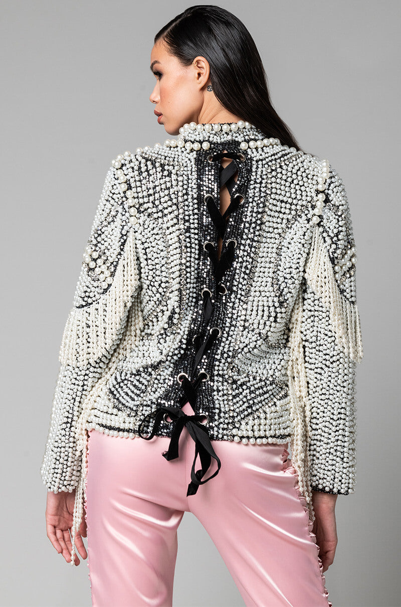 LUXE ALL OVER PEARL ALIX JACKET