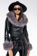 LUXE GISELE CROP CROC BLAZER