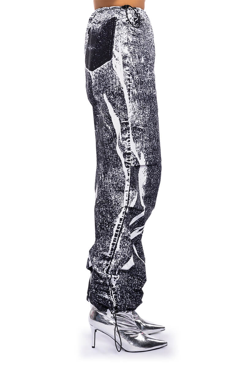 MACY FAUX DENIM LOOK PARACHUTE PANT