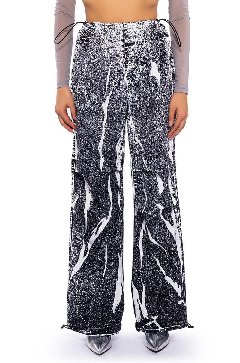 MACY FAUX DENIM LOOK PARACHUTE PANT