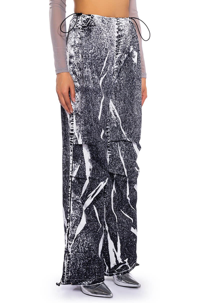 MACY FAUX DENIM LOOK PARACHUTE PANT
