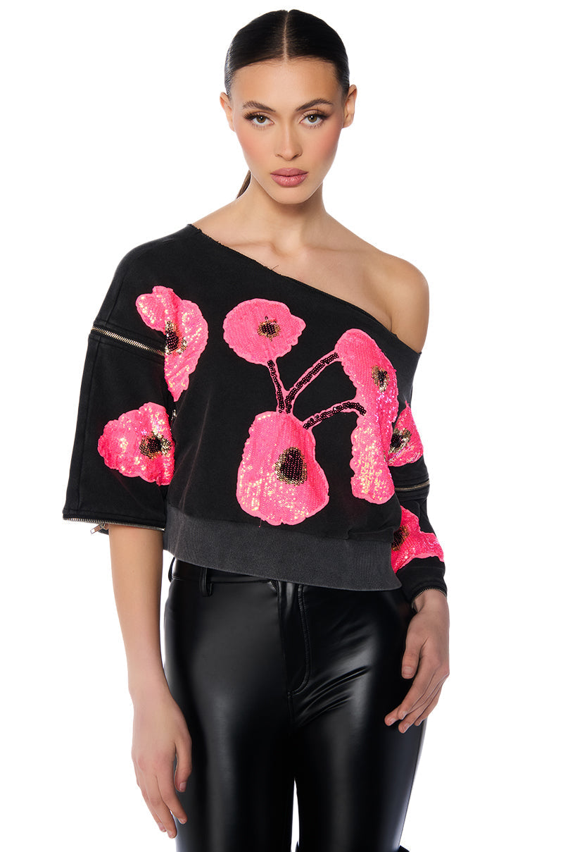 MADE YOU LOOK OVERSIZED SEQUIN SWEATSHIRT