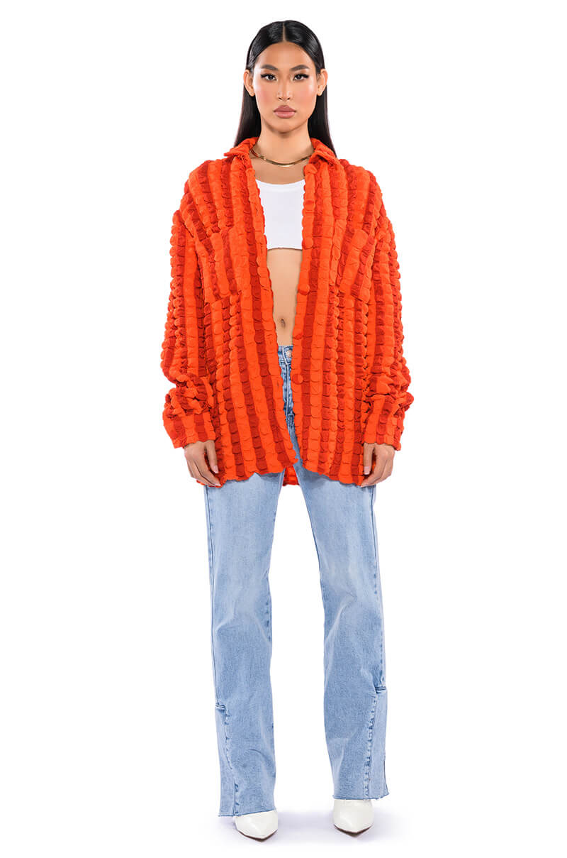 MAJOR THROWBACK POPCORN LONG SLEEVE BUTTON DOWN