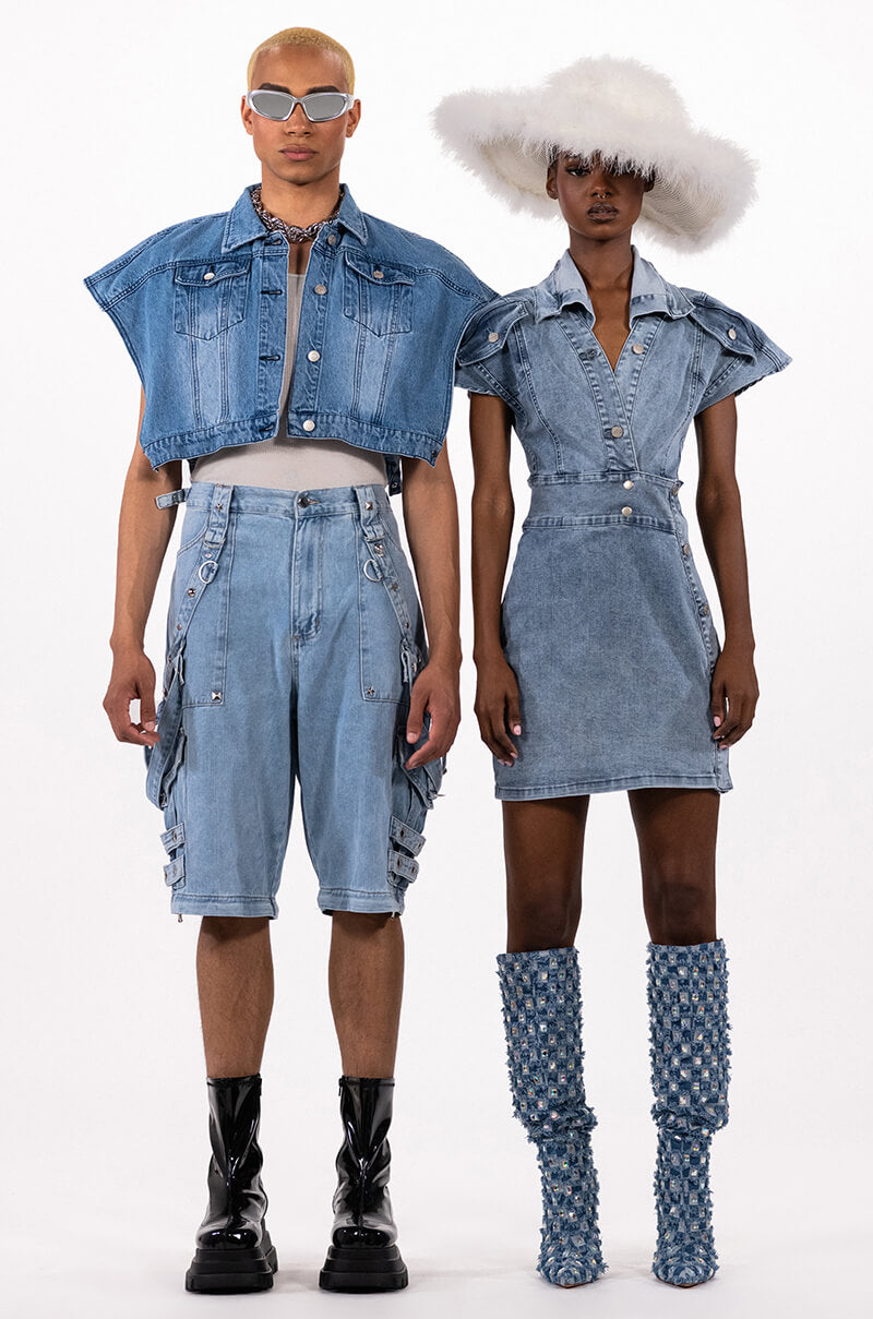 MAKE A MOVE EXTRA WIDE BAGGY CARGO JEANS