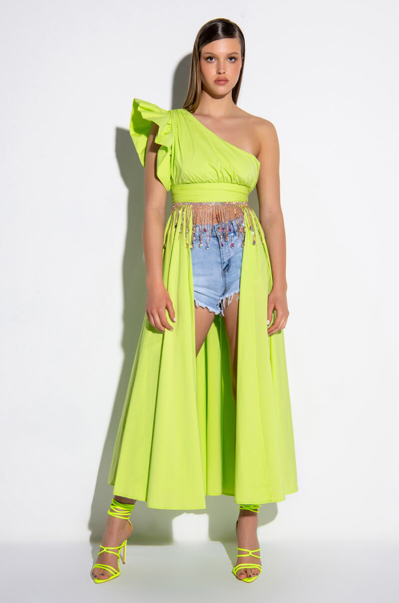 MAKE AN ENTRANCE ONE SHOULDER HIGH LOW BLOUSE