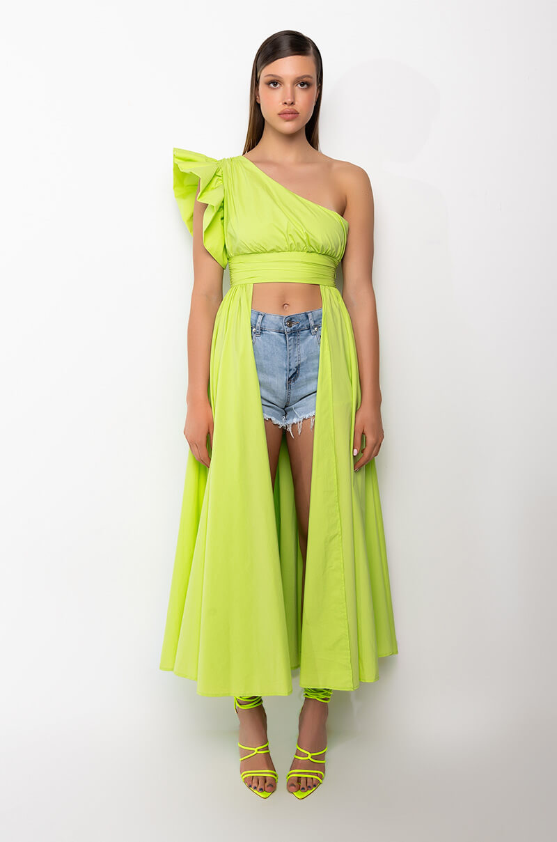 MAKE AN ENTRANCE ONE SHOULDER HIGH LOW BLOUSE