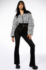 MAKE YOU WANT MORE DISTRESSED FLARE JEANS