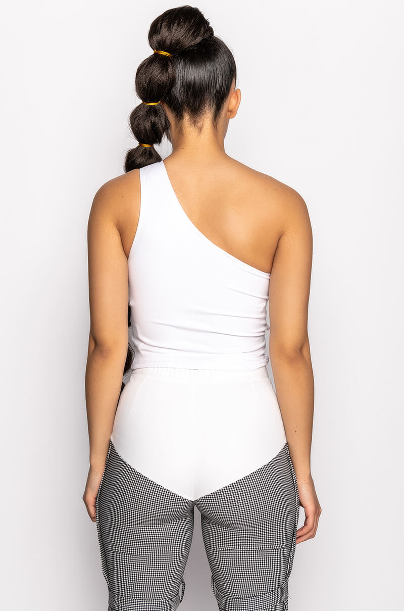 MAMMA MIA CUT OUT ONE SHOULDER TANK TOP