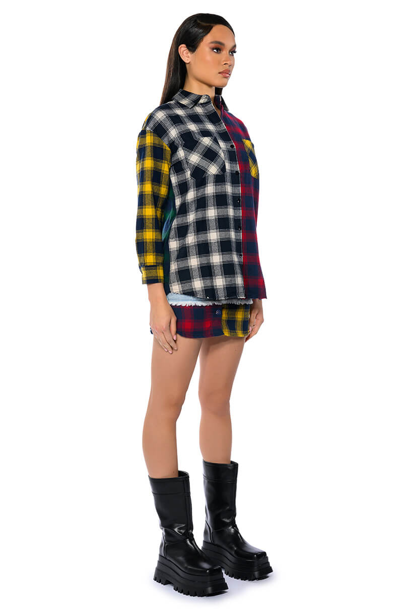 MARIANNA MULTI COLORED PLAID SHIRT