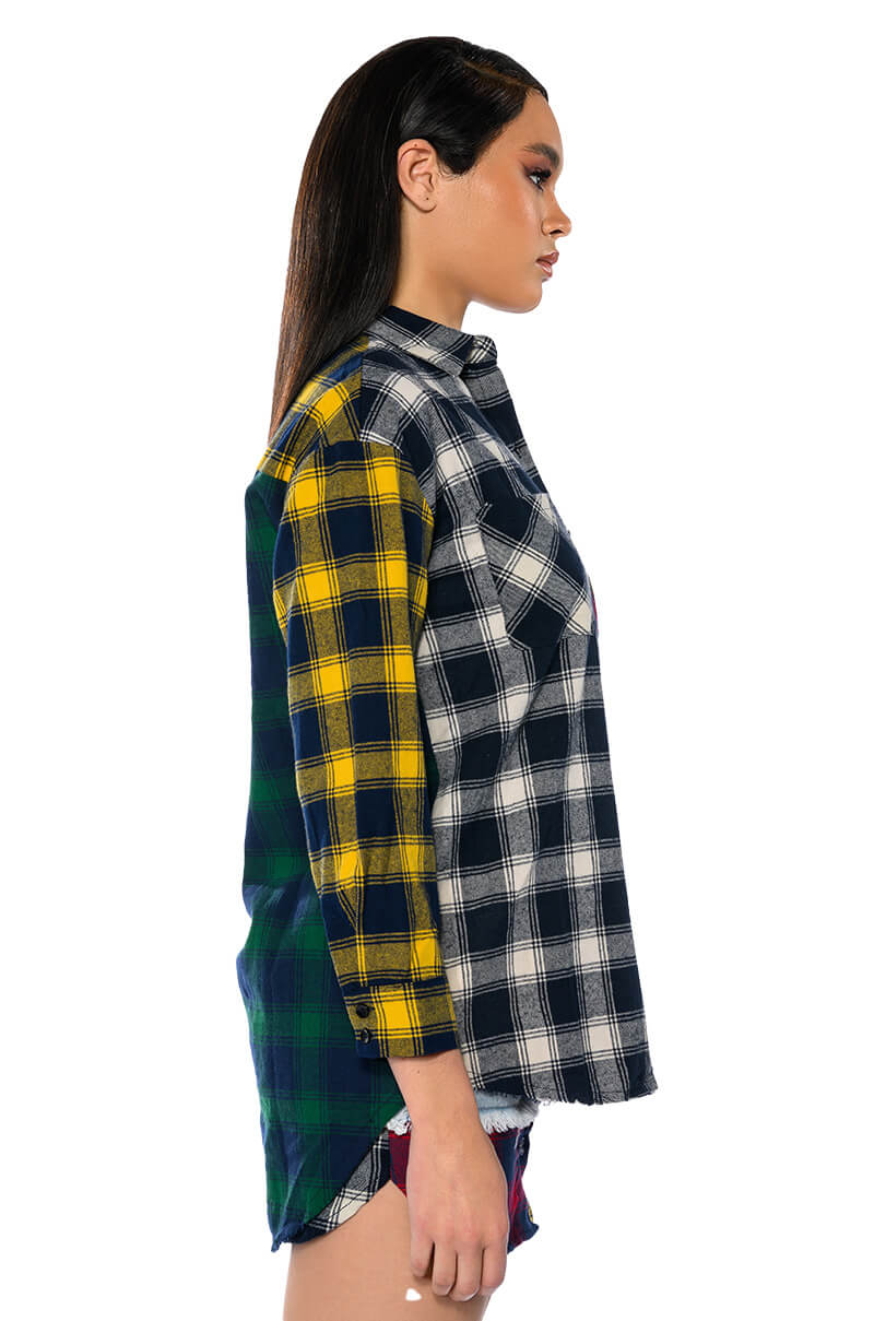 MARIANNA MULTI COLORED PLAID SHIRT