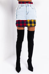 MARIANNA PLAID DETAILED MINI SKIRT