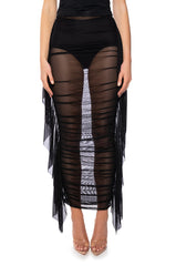 MARILYNN CINCHED SIDES MAXI SKIRT