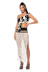 MARINA COLOR BLOCK CROCHET MAXI SKIRT