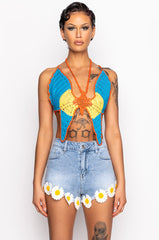 MARIPOSA CROCHET HALTER TOP