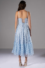MARIPOSA SLEEVELESS APPLIQUE MIDI DRESS