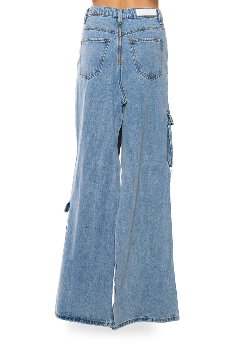 MASTERMIND SLIT MAXI DENIM SKIRT