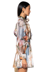 MASTERPIECE PRINTED BLOUSE AND SKIRT SET