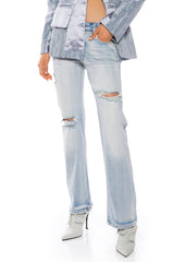 MONICA DISTRESSED LOW RISE JEANS