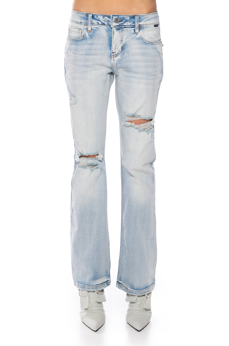 MONICA DISTRESSED LOW RISE JEANS