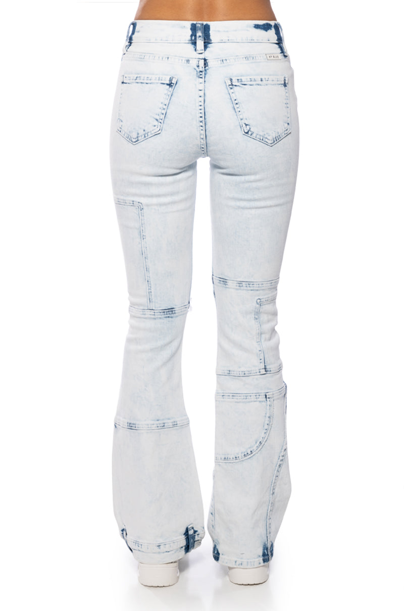 MEL ACID WASH FLARE DENIM JEANS