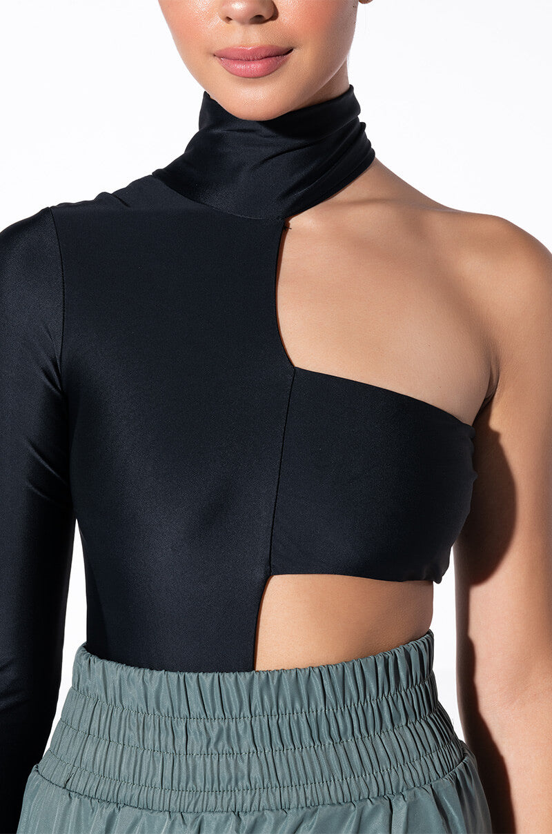 MIA BANDEAU DETAIL MOCK NECK BODYSUIT