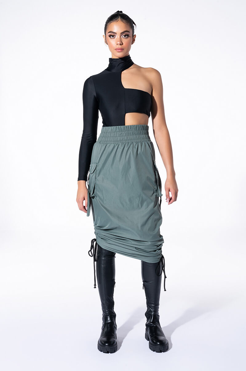 MIA BANDEAU DETAIL MOCK NECK BODYSUIT