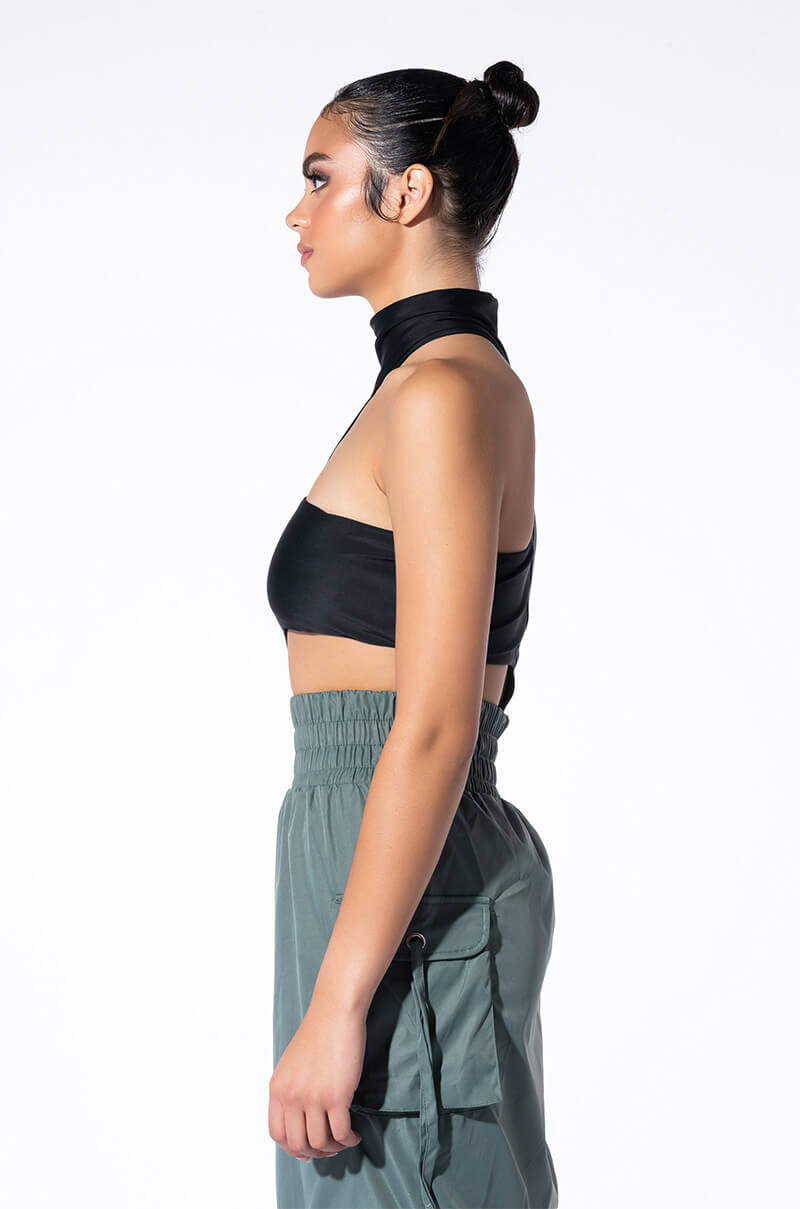 MIA BANDEAU DETAIL MOCK NECK BODYSUIT