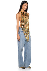 MICAH ASYMMETRICAL MIRROR TOP