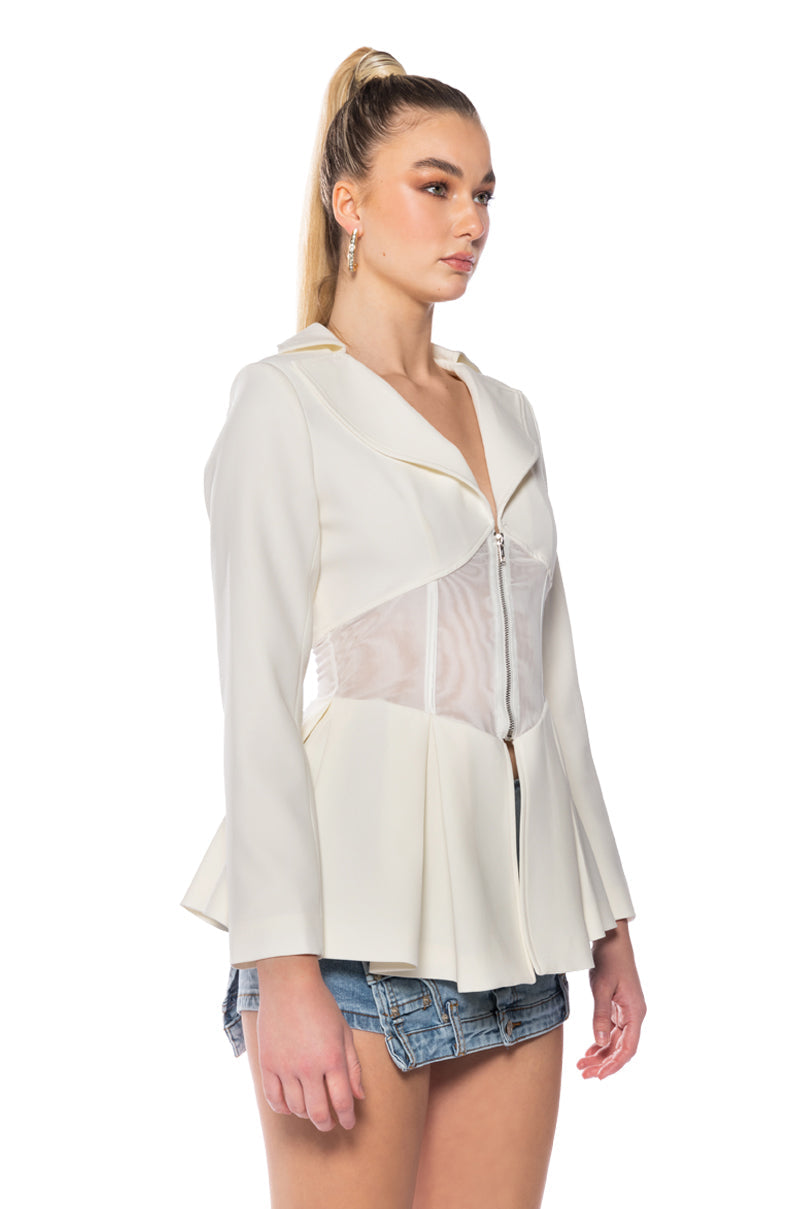 MILA CORSETED PEPLUM BLAZER