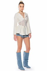 MILA CORSETED PEPLUM BLAZER
