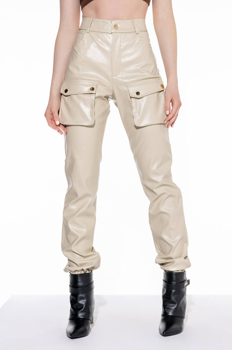 MILA FAUX LEATHER JOGGER