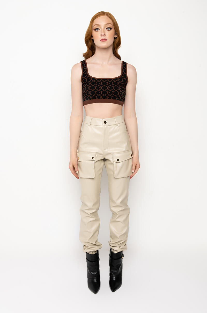 MILA FAUX LEATHER JOGGER