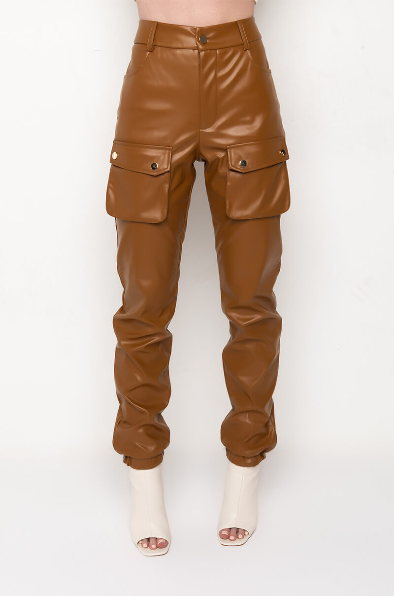 MILA FAUX LEATHER JOGGER