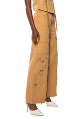 MINDING MINE WIDE LEG CARGO PANT IN BEIGE