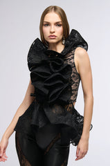 MISS FASHIONISTA SLEEVELESS LACE BLOUSE