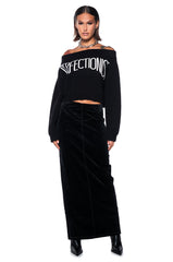 MISS PERFECTION OFF THE SHOULDER SWEATER