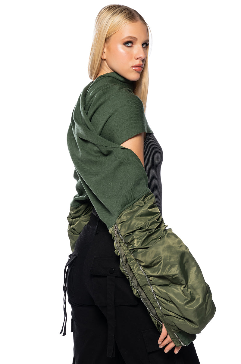 MULTIFUNCTION BOMBER SCARF JACKET