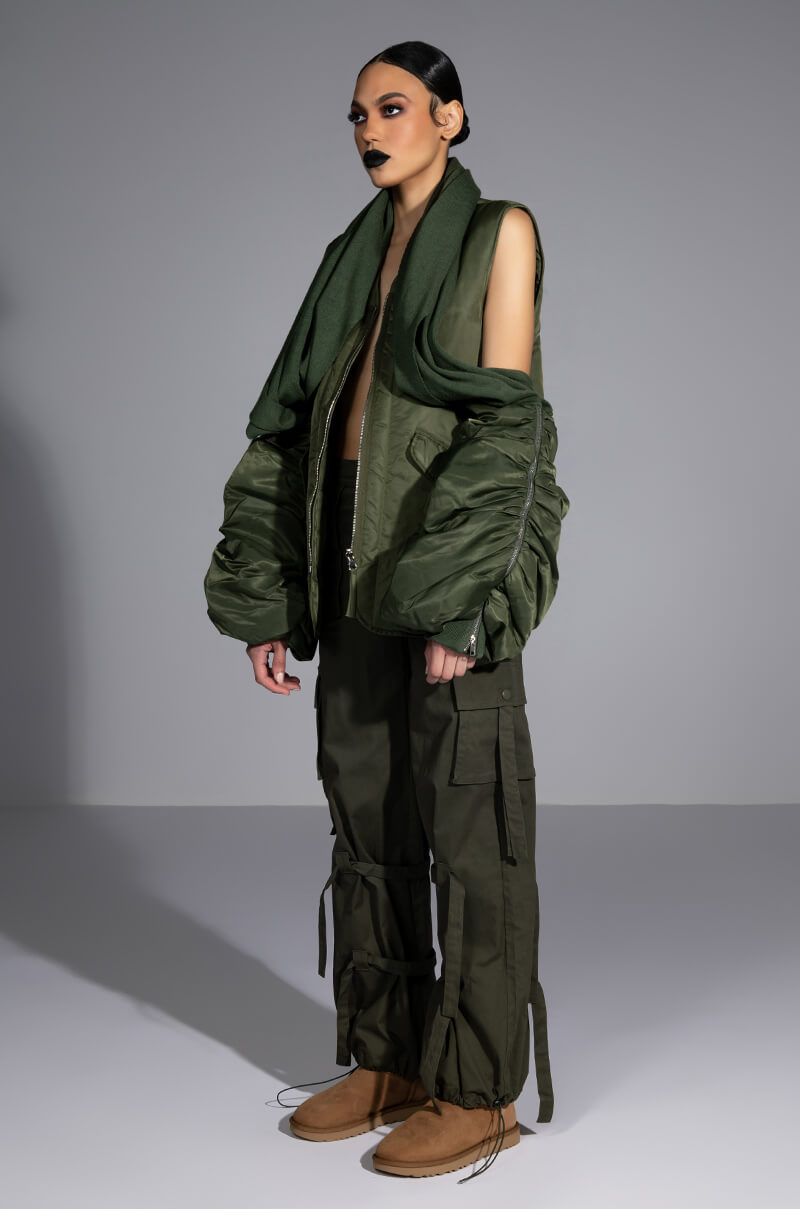 MULTIFUNCTION BOMBER SCARF JACKET
