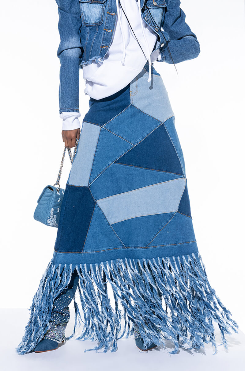 MICHELLE MAXI DENIM SKIRT