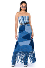MICHELLE MAXI DENIM SKIRT