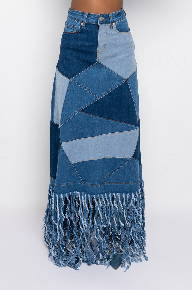 MICHELLE MAXI DENIM SKIRT