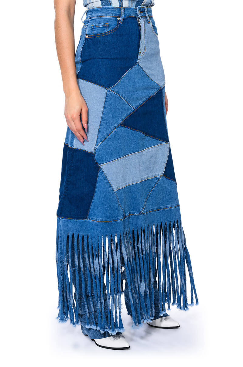 MICHELLE MAXI DENIM SKIRT