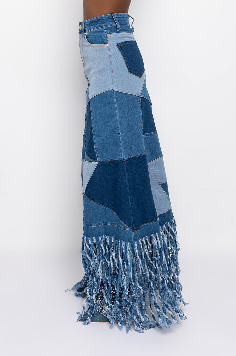 MICHELLE MAXI DENIM SKIRT
