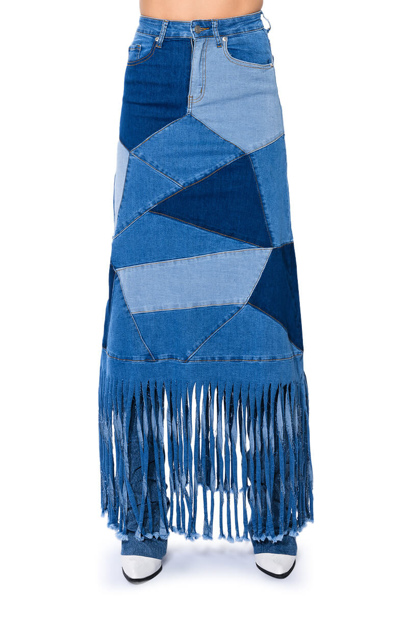 MICHELLE MAXI DENIM SKIRT