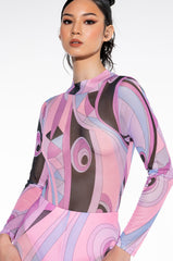BIA LONG SLEEVE MOCK NECK MESH BODYSUIT
