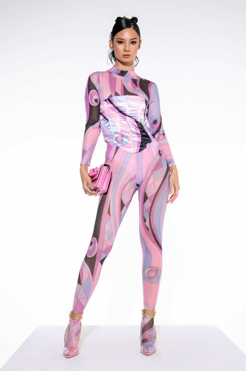 BIA LONG SLEEVE MOCK NECK MESH BODYSUIT