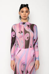 BIA LONG SLEEVE MOCK NECK MESH BODYSUIT