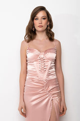 MODERN MUSE SLEEVELESS SATIN BUSTIER