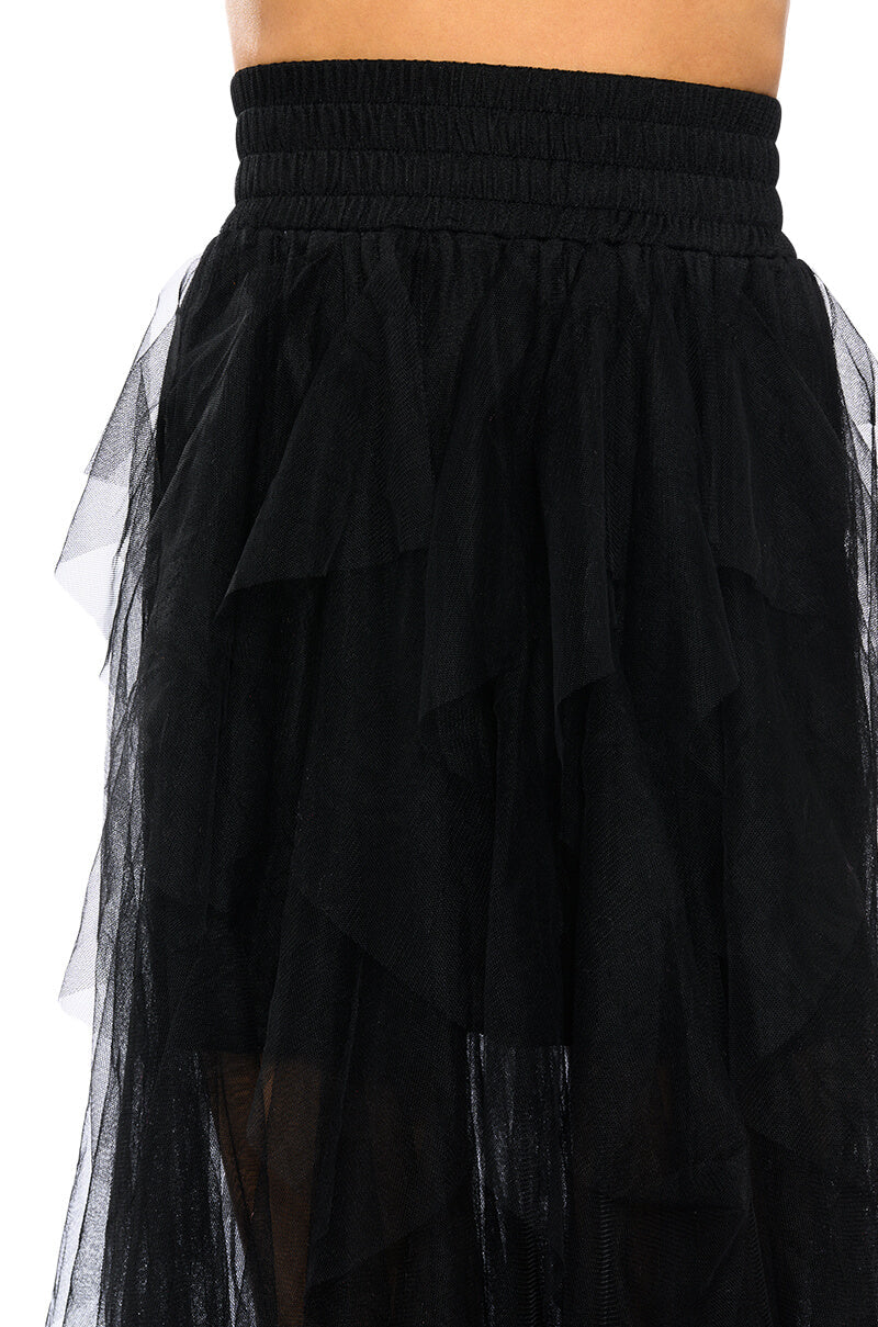 MODERN ROYALTY LAYERED MESH MAXI SKIRT