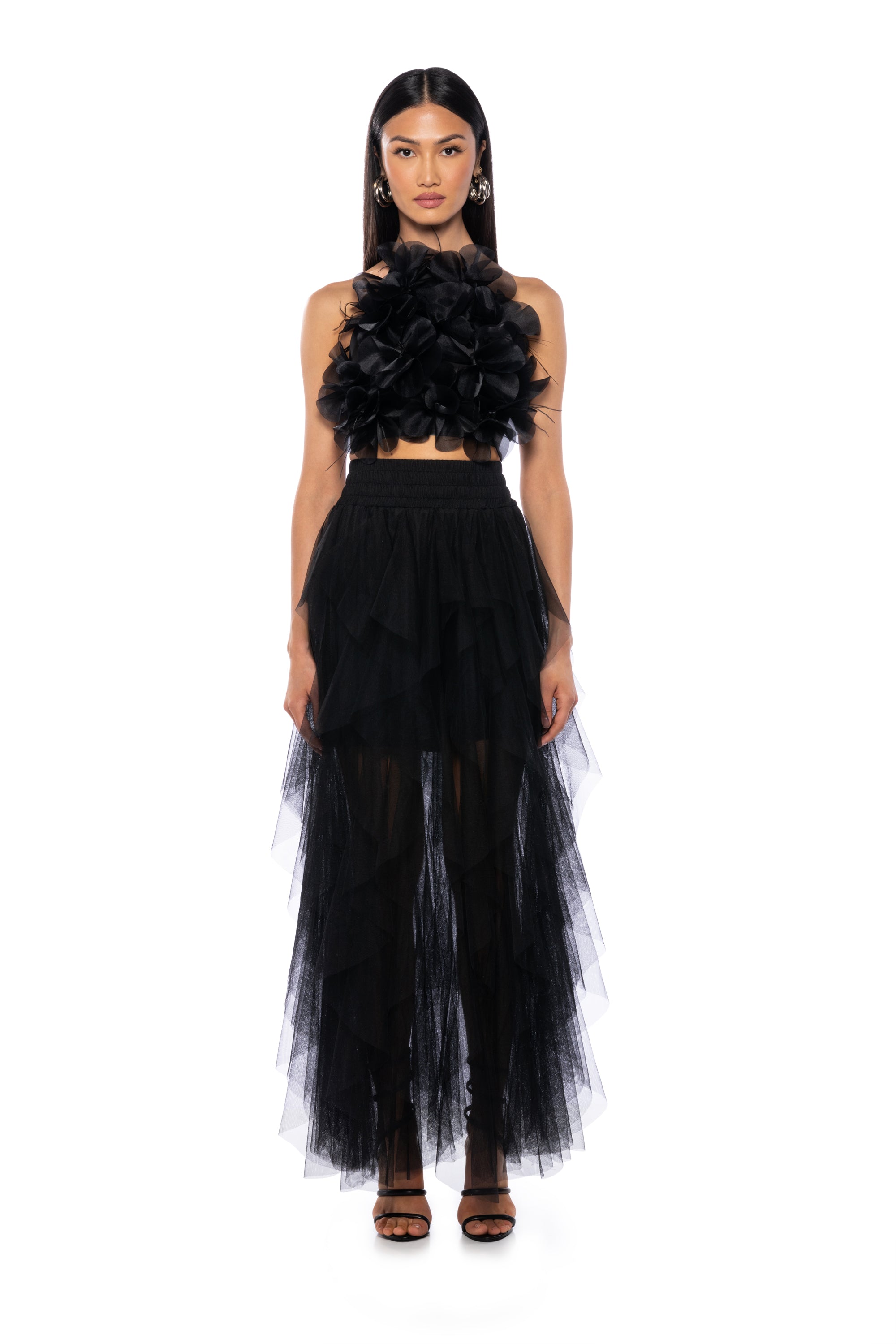 MODERN ROYALTY LAYERED MESH MAXI SKIRT